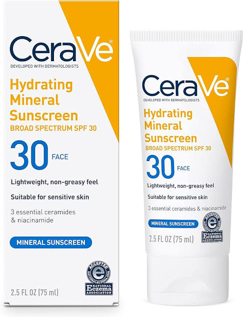 CeraVe Hydrating Mineral Sunscreen SPF 30 Face Lotion